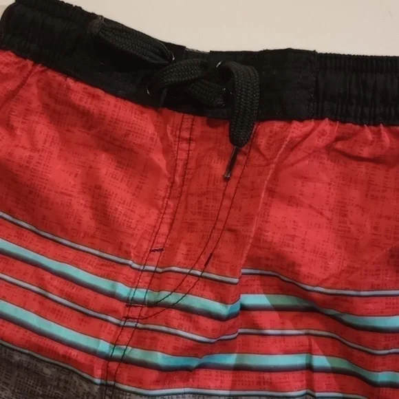 NWOT U.S. Apparel boys swim trunks shorts, size medium (10), red grey - Picture 2 of 4
